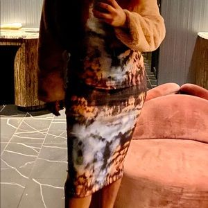 Tie-dyed cotton sleeveless midi dress